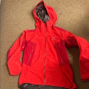 Arc'teryx Crimson and Burgundy Hooded Jacket
